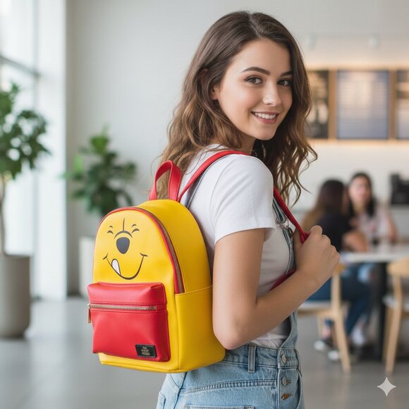 NWT See FLAW Winnie The Pooh Mini Backpack 11.5in plus FREE GIFT - Picture 1 of 10